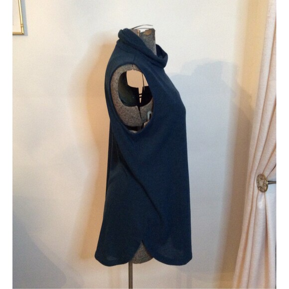 LOFT SIZE MED BLUE MOCK TURTLENECK SLEEVELESS  SWEATER TOP - Picture 4 of 10
